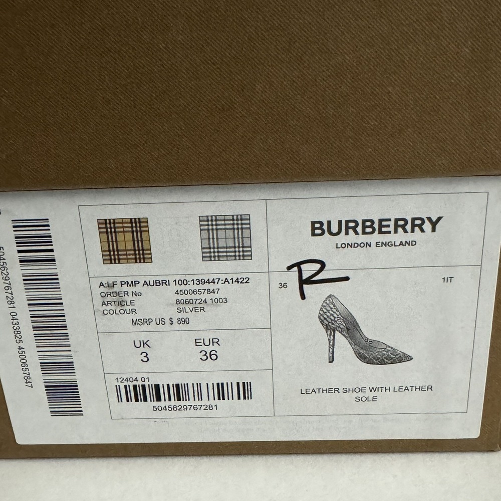 Burberry Heels Sandals Aubri Pointy Pumps Women's Size 36 US 6 Retails $950 - Picture 10 of 10